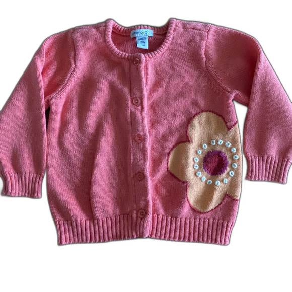 Greendog Coral Flower Cardigan Sweater Girls’ 24 Months - Picture 1 of 7